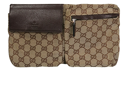 GG Pattern Web Stripe Belt Bag, front view